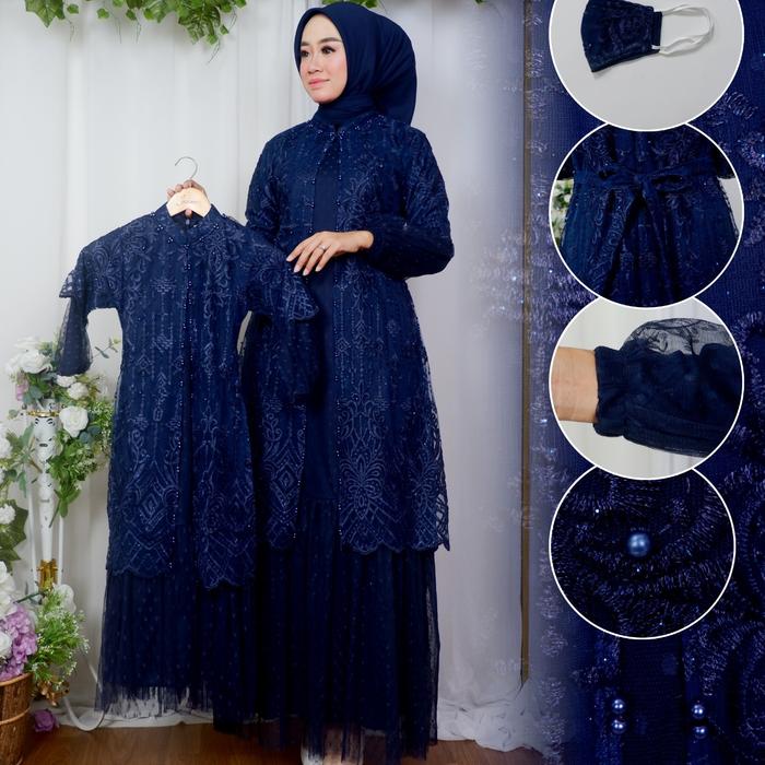 Gambar COUPLE IBU ANAK RAMADHANI GAMIS LEBARAN DRESS PESTA OUTFIT KONDANGAN - NAVY, GAMIS ANAK dari Skamba store undefined Tokopedia