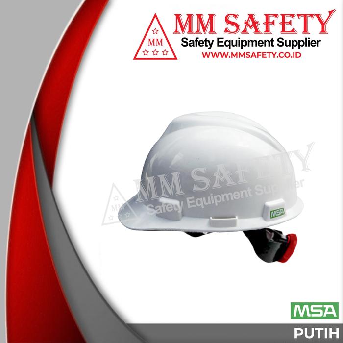 Gambar Helm Proyek Kerja Safety MSA V-Gard Original with Fas-Trac - Putih dari MM SAFETY undefined Tokopedia
