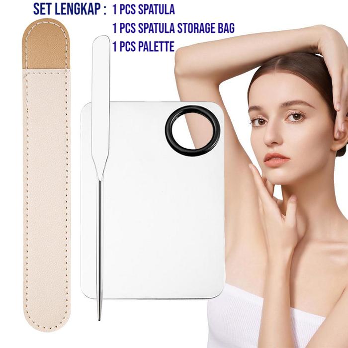 Gambar Mixing Palette Spatula Mix Make Up Pallete Foundation Stainless Pallet - 1 Set Lengkap dari Erland UD undefined Tokopedia