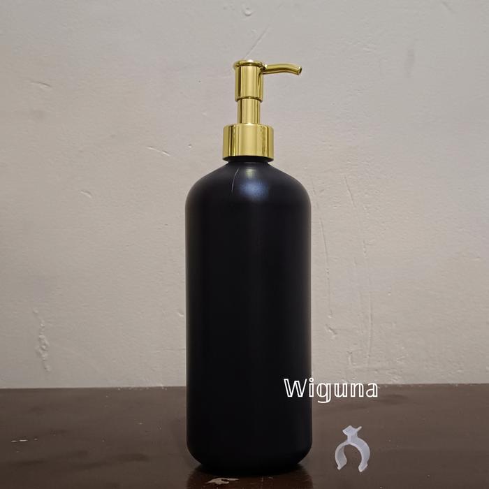 Gambar Botol Pump 500 ML Hitam / Botol HDPE 500ml Tutup Pump Luxury Clip Oil - PUMP GOLD dari wiguna botol undefined Tokopedia
