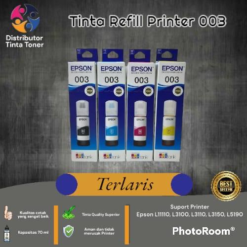 Gambar TINTA REFFIL PRINTER 003 PREMIUM 1 SET (4 PCS) dari DISTRIBUTORTINTA PRINTER undefined Tokopedia