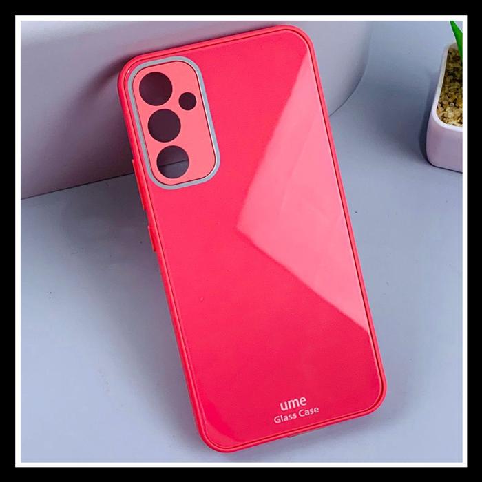 Gambar SAMSUNG GALAXY A34 / A54 / A14 5G 4G CASE CRYSTAL GLASS HARD TEMPERED - MERAH MUDA., SAMSUNG A14 5G dari Markas acc 88 undefined Tokopedia