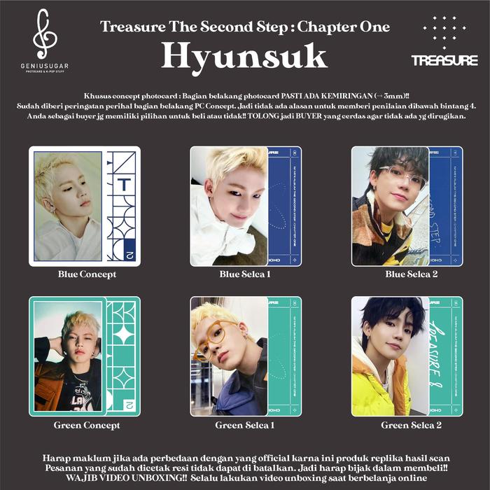 Gambar [TREASURE] PHOTOCARD HYUNG LINE THE SECOND STEP CHAPTER ONE UNOFFICIAL - Hyunsuk, GREEN CONCEPT dari geniusugar undefined Tokopedia