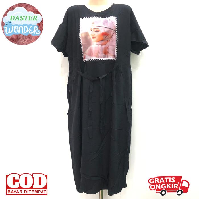 Gambar Daster Premium Model Lukis Baju Tidur Wanita Rayon Devi Collection - Hitam dari Daster Wonder undefined Tokopedia