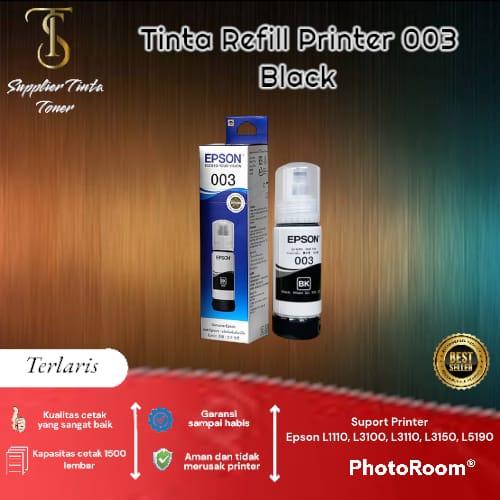 Gambar TINTA REFFIL PRINTER 003 PREMIUM VARIAN WARNA - Hitam dari SuplierTintaTonerMurah undefined Tokopedia
