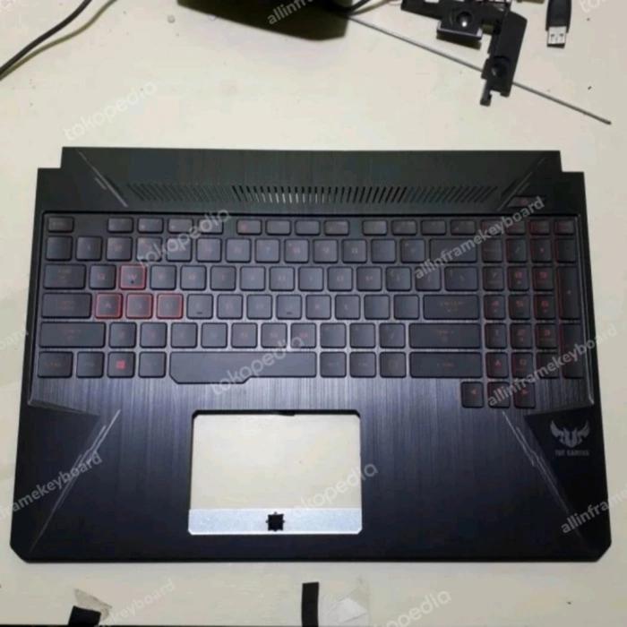 Gambar KEYBOARD + FRAME ASUS FX505 / FX505GD / FX505GE/FX505GM ORI CABUTAN - hitam lis merah dari Allinframekeyboard undefined Tokopedia