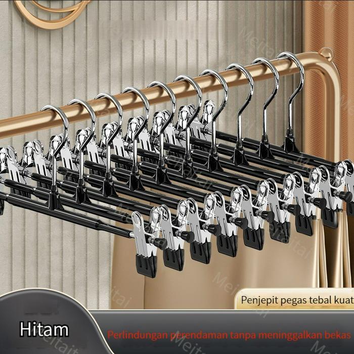 Gambar Hanger Clip Stainless gantungan jepit stainless - Hitam dari sinar jauharii undefined Tokopedia