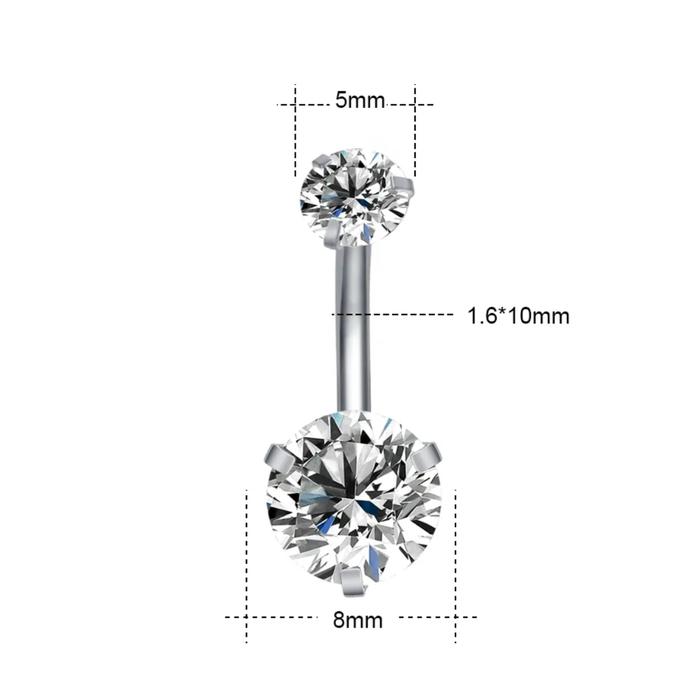 Gambar Belly piercing double daimond - Putih dari WB Piercing undefined Tokopedia