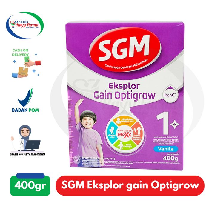 Gambar SGM Eksplor Gain Optigrow 1+ Kotak 400gr dari Apotek Hayy Farma undefined Tokopedia