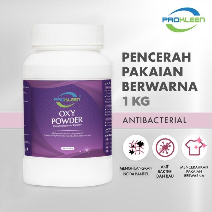 Gambar Penghilang Noda Pakaian Oxy Powder Pencerah Pakaian Berwarna PROKLEEN - 1 Kg dari Prokleen undefined Tokopedia