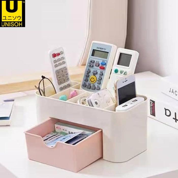 Gambar UNISOH Storage Box Kosmetik Aksesoris Remote Dll - Merah Muda dari unisoh undefined Tokopedia
