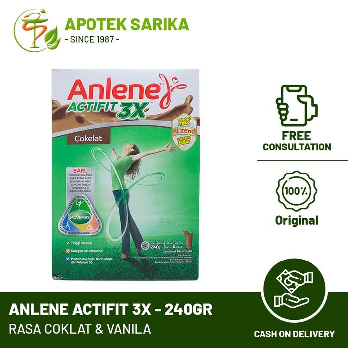 Gambar Anlene Actifit 240gr(Susu Bubuk Dewasa Tinggi Kalsium Usia 17-50Th) - Coklat dari Apotek Sarika Group undefined Tokopedia