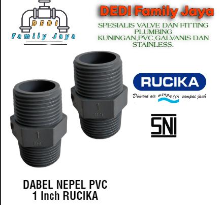Gambar DOUBLE NEPEL PVC / NEPEL DRAT PIPA MERK RUCIKA 1/2 Inch - 1 Inch - 1 Inch dari DEDI Family Jaya undefined Tokopedia