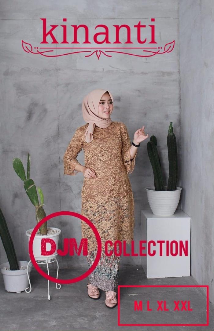 Gambar Setelan Tunik Modern Long Size Bahan Brukat Full Puring Warna Milo - Milo, M dari NURCAHYANIKEBAYA undefined Tokopedia