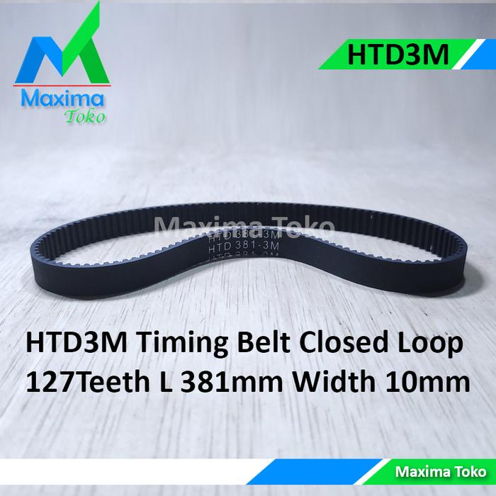 Gambar HTD3M Timing Belt L 381mm 384mm gigi 127 128 Close loop HTD 3M W10 - 381MM dari Maxima Toko undefined Tokopedia