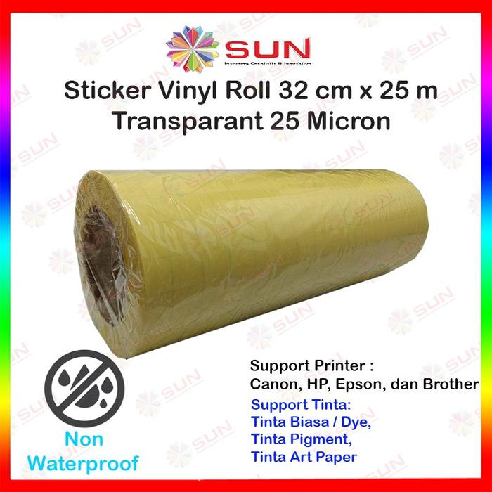 Jual SUN Sticker Vinyl Roll Inkjet A3+ 32 cm x 25 m 100 micron Matte ...
