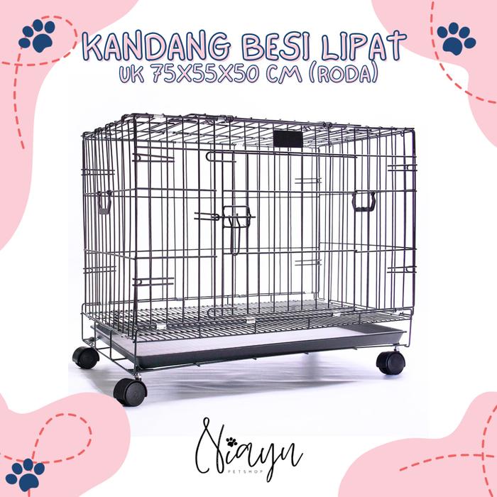 Gambar Kandang kucing besar tingkat dengan Roda uk 77x55x50cm - Hitam dari Niayu PetShop undefined Tokopedia