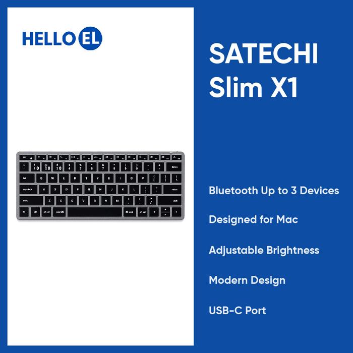 Gambar Satechi Slim X1 Bluetooth Apple Mac Mini Wireless Keyboard - Space Grey dari Hello El Official undefined Tokopedia
