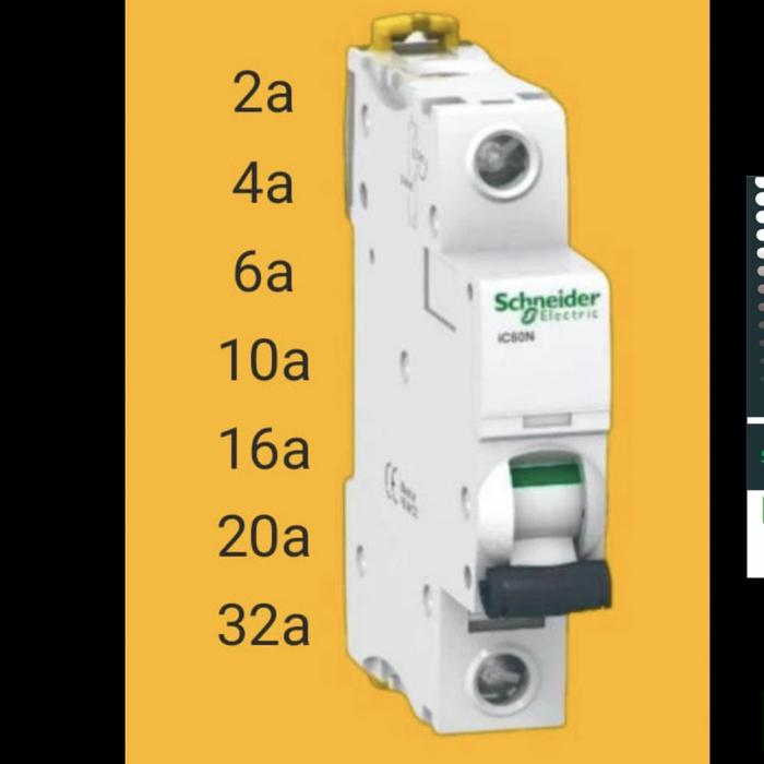 Gambar mcb schneider 6a 10a 16a 20a/mcb /sekring/listrik/kabel/sneider murah - Hitam, 6A dari hoki listrik undefined Tokopedia