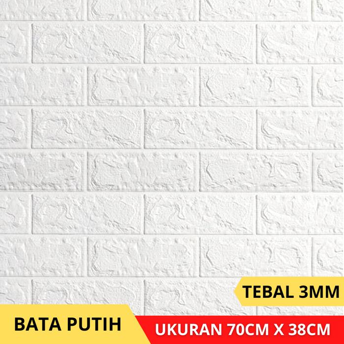 Gambar Wallpaper Stiker Dinding 3D Foam Brick Batu Bata - Bata Putih dari one1store.ID undefined Tokopedia