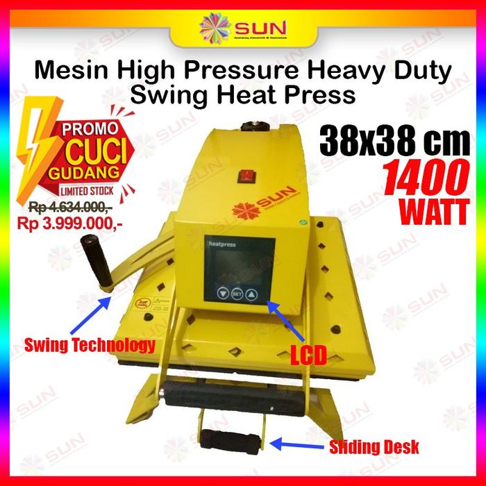 Gambar Mesin Press Kaos Sablon Digital Swing 40 X 50 / SUN Swing Heavy Duty - 38 x 38 dari Sun Indonesia undefined Tokopedia