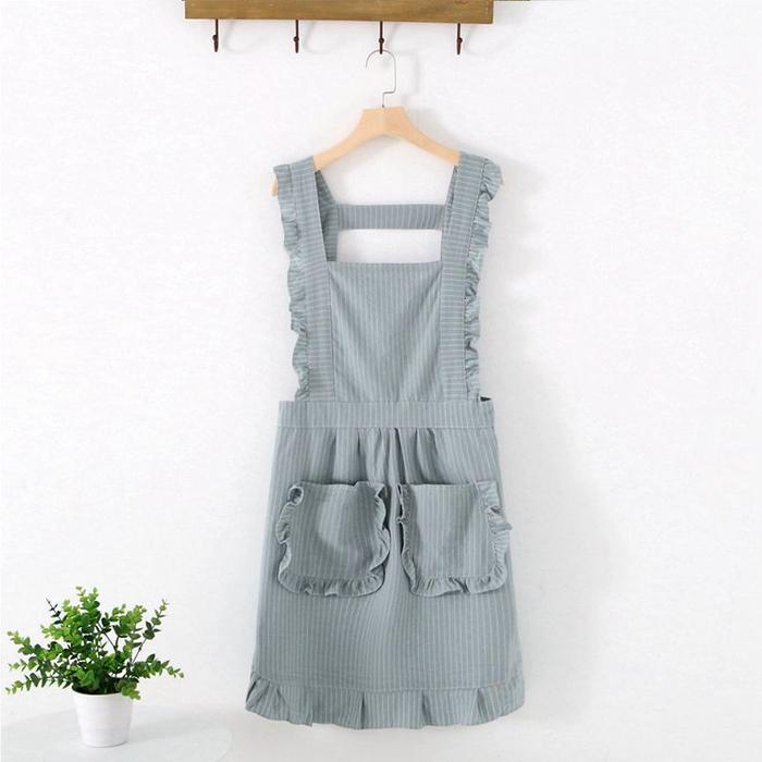 Gambar Korean Butterfly Apron / Celemek Dapur Masak Pelindung Baju Kain Renda - Butterfly Green dari Vinstages undefined Tokopedia