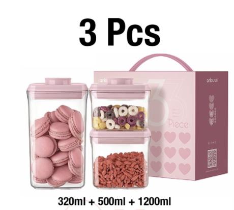 Gambar ANKOU Toples Snack Cereal Kontainer Kotak Makanan Storage Jar Food SET - 3 PCS dari TB.Mutiara Jaya undefined Tokopedia