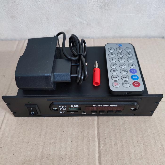 Gambar mp3 player bluetooth usb fm radio rakitan module mini box fullset - plus adaptor dari Ho audio undefined Tokopedia