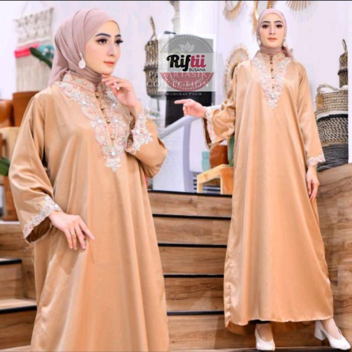 Gambar baju gamis spesial lebaran kaftan aisya terbaru satin velvet - coksu dari wanmuf undefined Tokopedia
