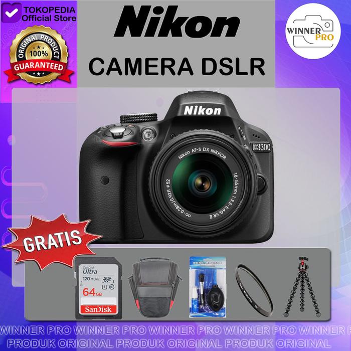 Jual Nikon D3300 Kit AF-S 18-55mm VR II - PAKET B - Kota