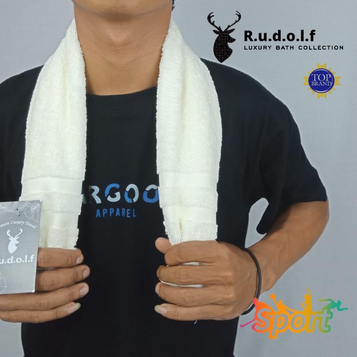 Gambar Handuk Hotel Sport Merk Rudolf Coklat Uk 35x80cm - CREAM dari Hommi id undefined Tokopedia