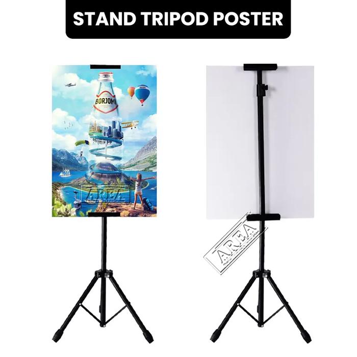 Gambar Tripod Display Poster Stand/Stand Display Poster Tripod Bunting 2 Sisi - Stand Set dari areatokokugrosir undefined Tokopedia