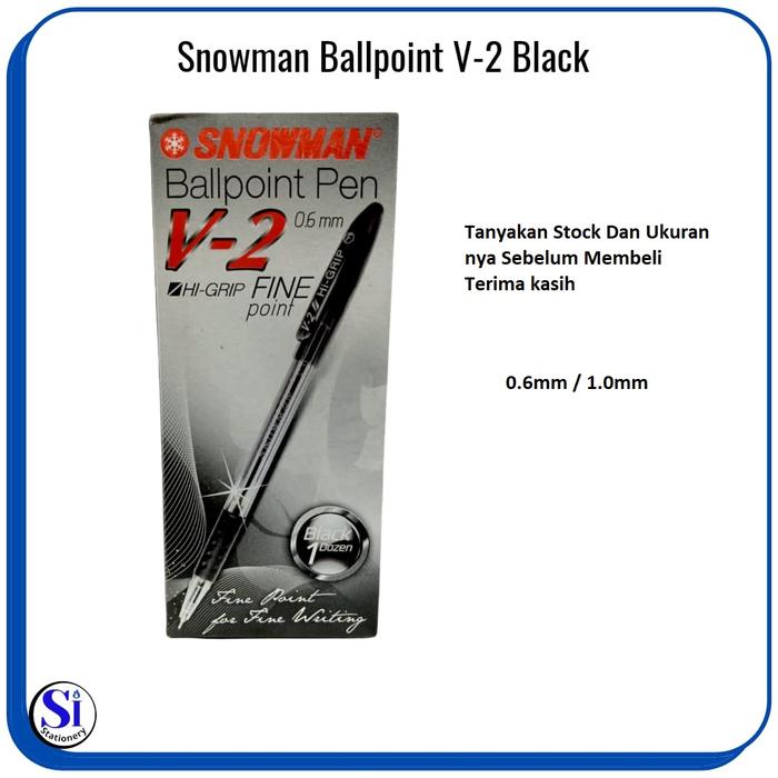 Gambar Snowman Ballpoint Pen V2 Hi Grip 1.0 mm/Pen Snowman V2 - Hitam dari SI Stationery undefined Tokopedia