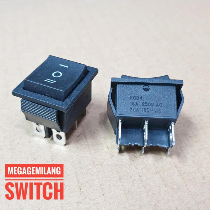 Gambar Saklar kotak / Saklar segi / rocker switch besar / switch on off on - hitam dari mega gemilang glodok undefined Tokopedia