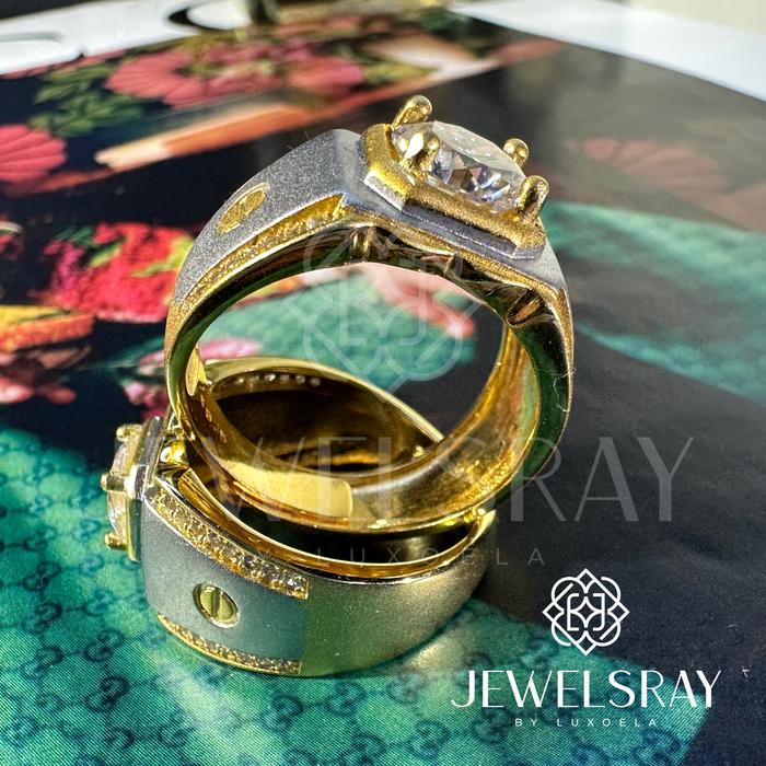 Gambar Cincin Pria Benecio Moissanite Man Ring Adjustable Elegant Fancy Ring - Tanpa Gift, 1 Carat dari Luxoela undefined Tokopedia