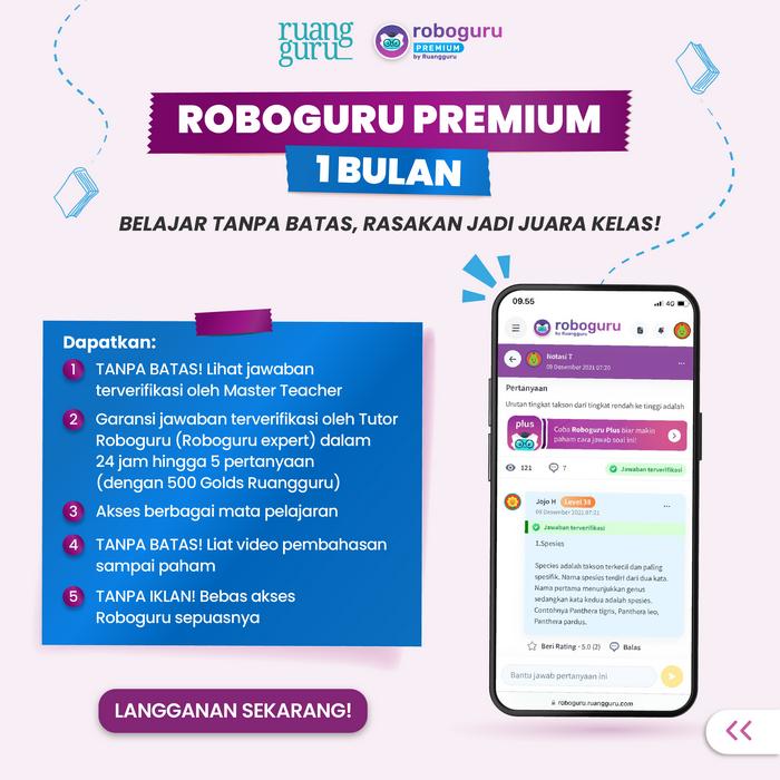 Gambar Roboguru Premium - 1 Bulan dari Ruangguru undefined Tokopedia
