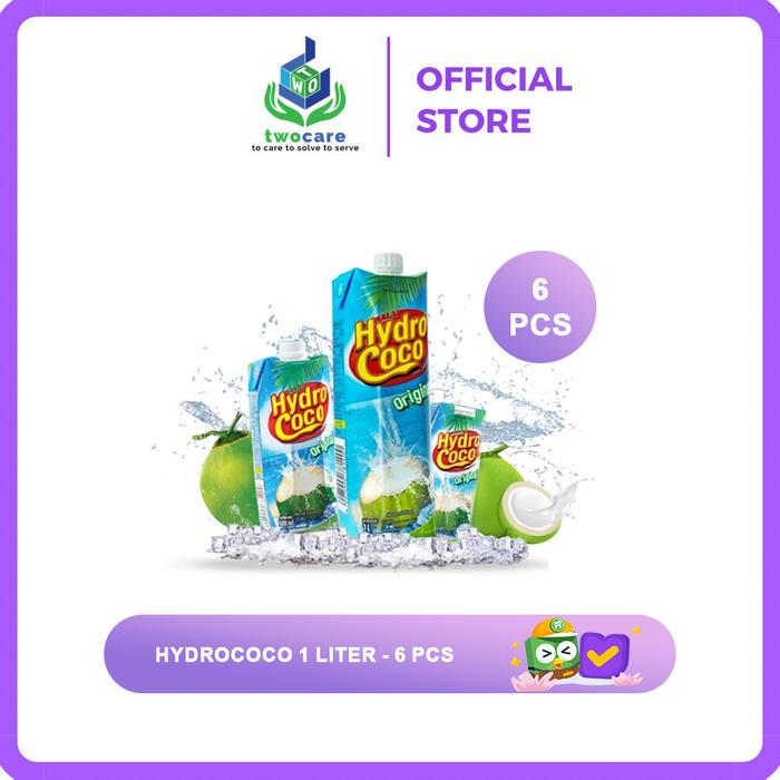 Gambar Hydro Coco Original 1 liter Air Kelapa Hydrococo Isi 6 PCS dari Twocare undefined Tokopedia
