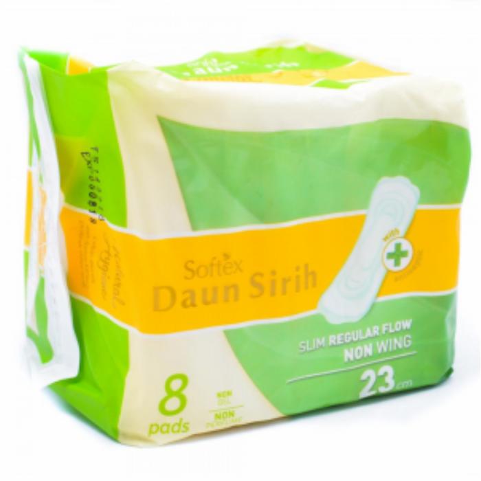 Gambar Softex Daun Sirih Slim Regular Flow Non Wing 23cm 1 pack isi 8 pad dari TokoGedeAGS undefined Tokopedia