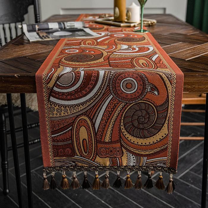 Gambar Table Runner Tropical Taplak Meja Makan Tamu Premium Conch Abstract - 35cm x180cm dari Sejati Official Store undefined Tokopedia