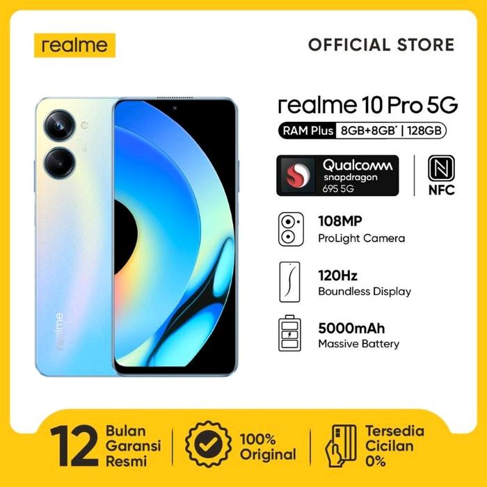 Gambar Realme 10 Pro 5G Ram 8+8/256 New Segel Original 100% Garansi Resmi - Biru, Ram 8+8/128Gb dari HQQ CELL undefined Tokopedia