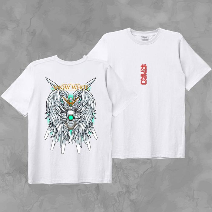 Gambar Mayosi Kaos Gundam Wing Snow White - Putih, XS dari Mayosi_NEW undefined Tokopedia