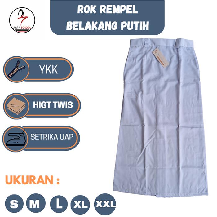 Gambar Seragam Sekolah Rok Panjang Span Belah Satu Belakang SMP / SMA / SMK - Putih - SMA/SMP, L dari kuniku store undefined Tokopedia