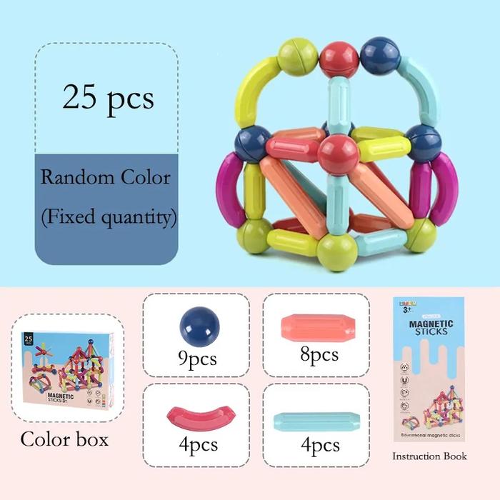 Gambar Mainan edukasi - Magnetic Stick Merakit Mainan building balok - 25pc dari edutoysvon undefined Tokopedia