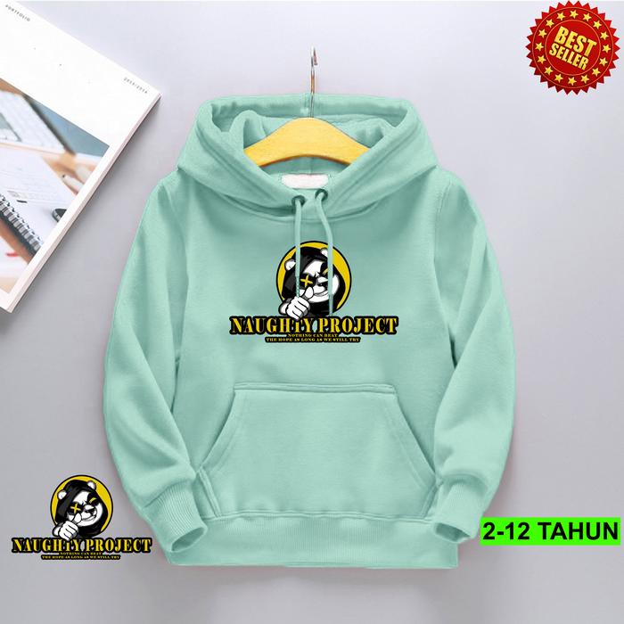 Gambar Jaket Hoodie Anak Unisex Naughty Project Umur 3 sampai 13 tahun - mint, XXL dari Dryan Apparel17 undefined Tokopedia