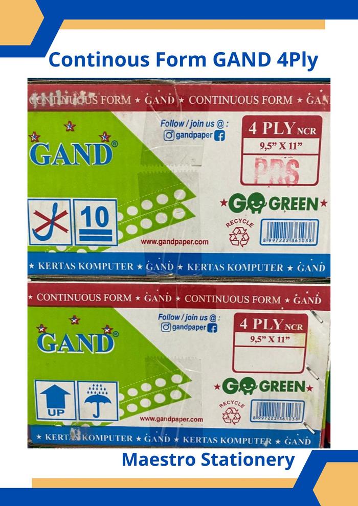 Gambar Kertas Continuous Form 2 Ply / 3 Ply / 4 Ply / 5 Ply / Merk Gand - 4 Ply, Full dari Maestro Stationery undefined Tokopedia