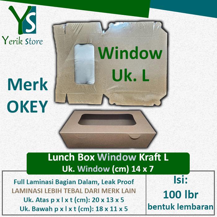 Gambar Paper Lunch Box Window Kraft Large JENDELA KOTAK NASI LAMINASI L dari Yerik's Store undefined Tokopedia