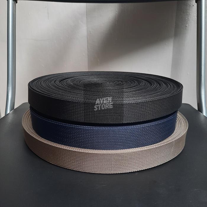 Gambar Webbing Nylon 2.5 cm Motif Tali Ransel (per meter) Import - Black dari AyenStore.ID undefined Tokopedia