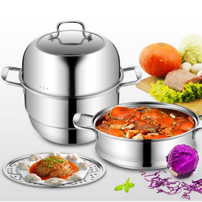 Gambar CEO Panci Steamer 3 Tingkat Stainless Steel Set Panci Kukus Stainless - Versi 1 dari CEO Official Store undefined Tokopedia