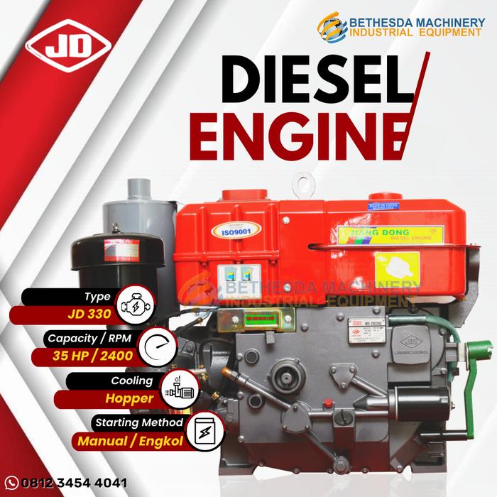 Gambar Mesin Diesel JD 330 / TT 35 Hp Mesin Penggerak Hopper 35Pk (starter) - JD 330 / 35 HP dari Engineering Machine undefined Tokopedia