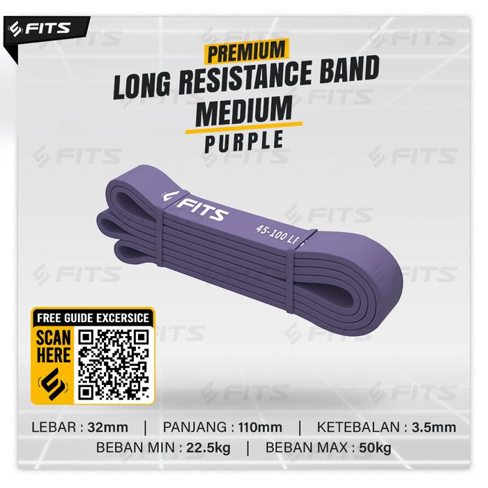 Gambar SFIDN FITS Premium Long Resistance Band | Power Band | Karet Fitness - Ungu Medium dari SFIDN FITS Shop undefined Tokopedia